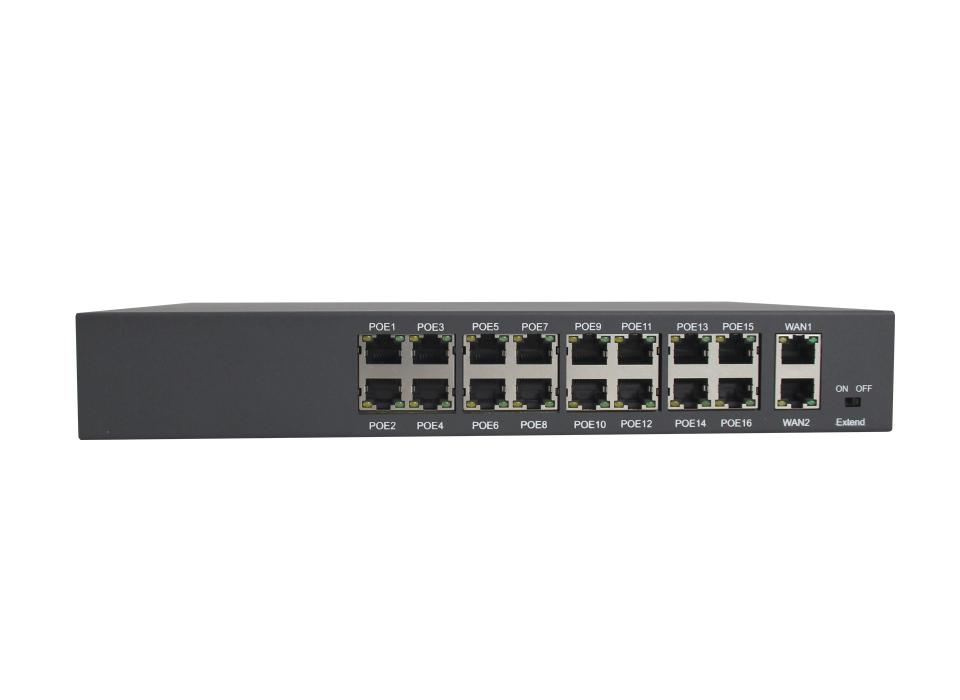 PoE switch, 16 csatornás
